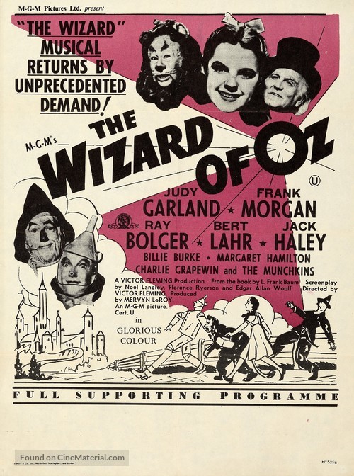 The Wizard of Oz - British Re-release movie poster