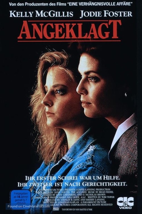 The Accused - German VHS movie cover