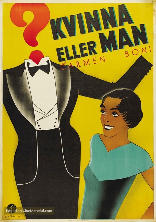 La femme en homme - Swedish Movie Poster