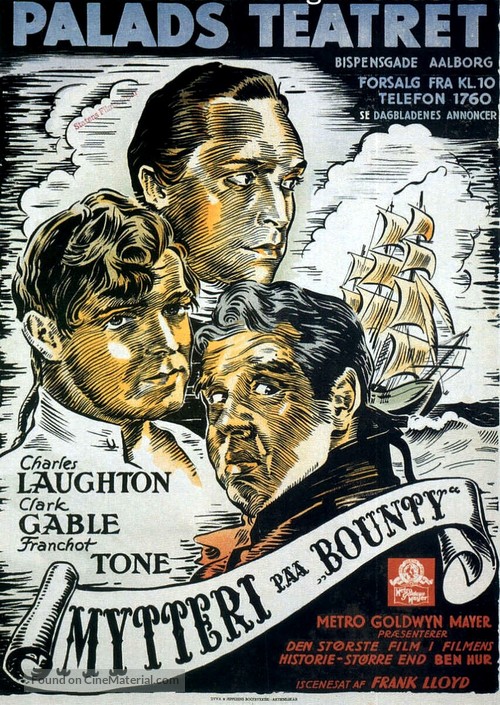 Mutiny on the Bounty - Danish Movie Poster