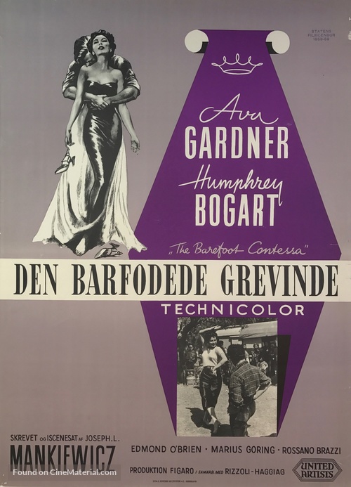 The Barefoot Contessa - Danish Movie Poster