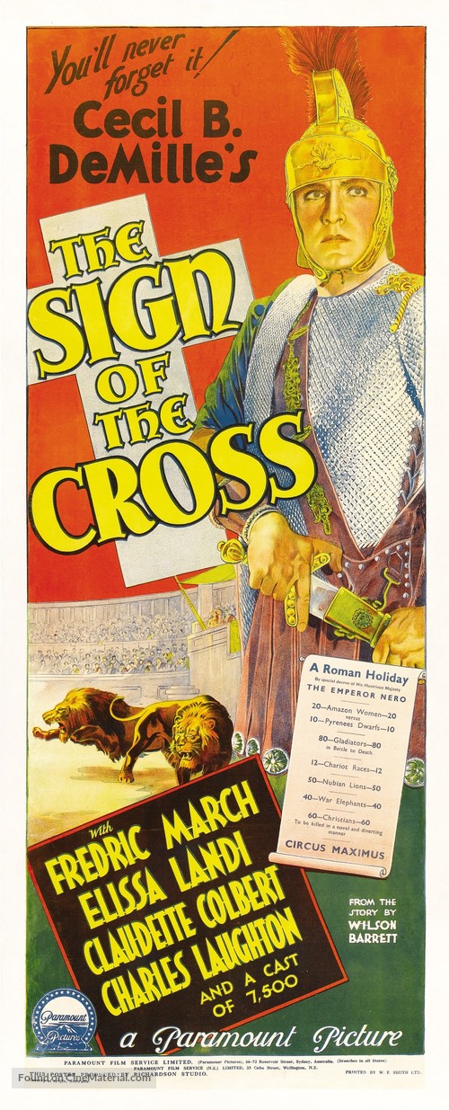 The Sign of the Cross - Australian Movie Poster