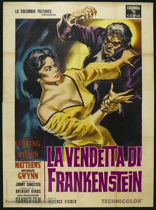 The Revenge of Frankenstein - Italian Movie Poster