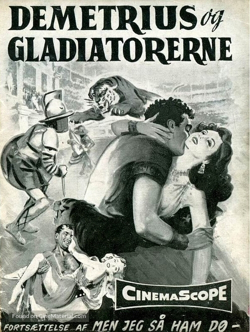 Demetrius and the Gladiators - Danish Movie Poster