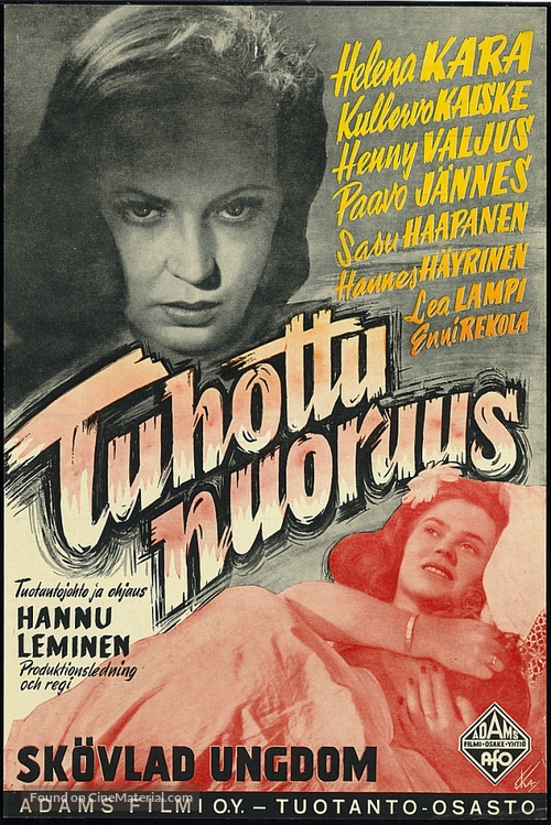 Tuhottu nuoruus - Finnish Movie Poster