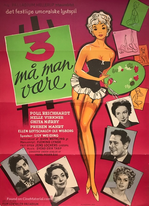 Tre m&aring; man v&aelig;re - Danish Movie Poster