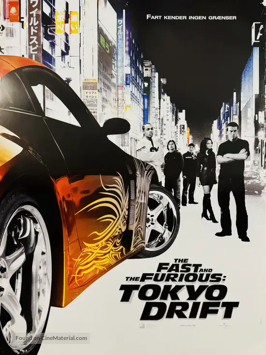 The Fast and the Furious: Tokyo Drift - Danish Movie Poster The Fast and the Furious: Tokyo Drift - Danish Movie Poster