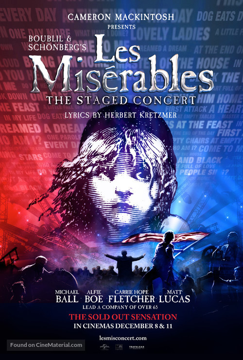 Les Mis&eacute;rables: The Staged Concert - British Movie Poster