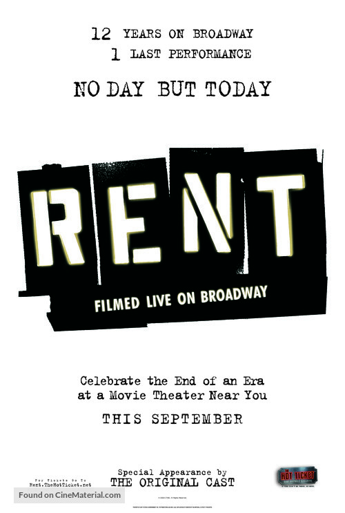 Rent: Filmed Live on Broadway - Movie Poster