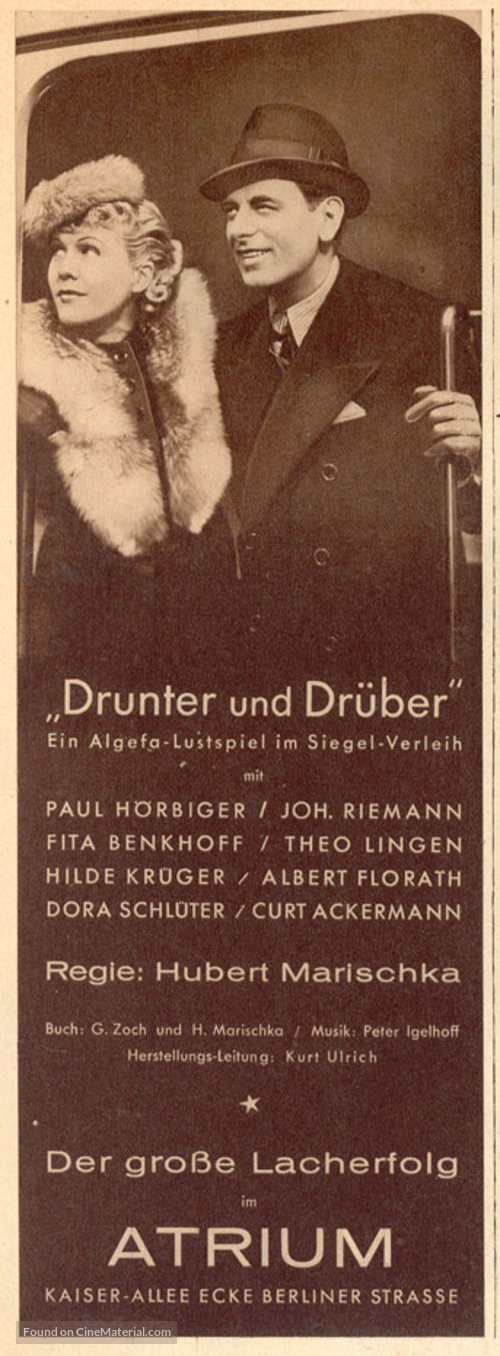 Drunter und dr&uuml;ber - German poster