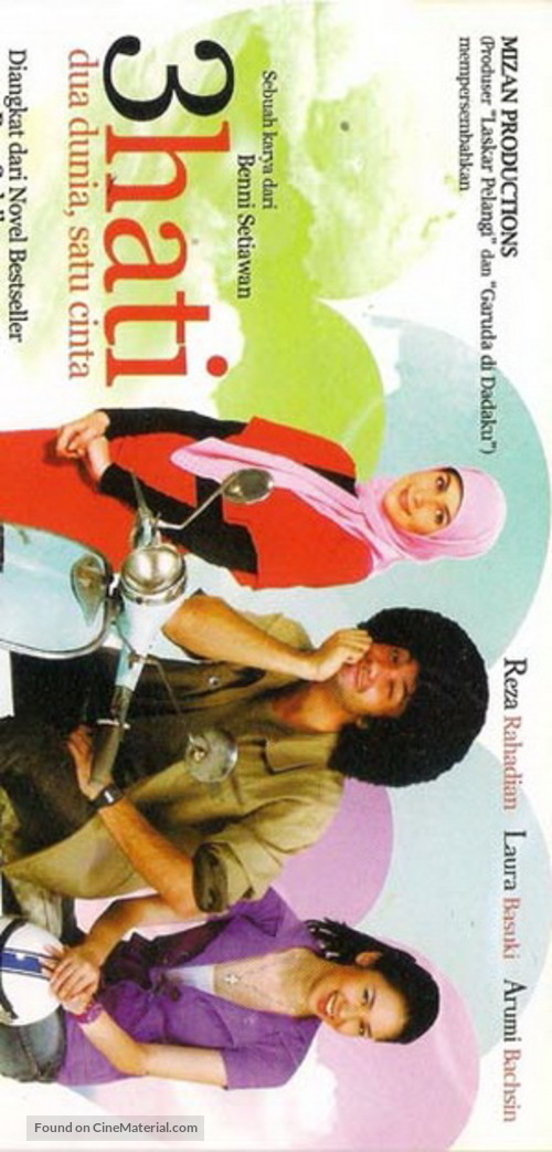 3 hati dua dunia, satu cinta - Indonesian Movie Poster