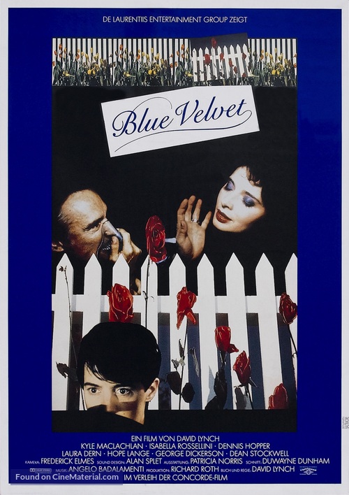 Blue Velvet - German Theatrical movie poster