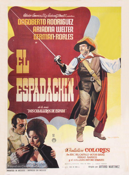 El Espadach&iacute;n - Mexican Movie Poster