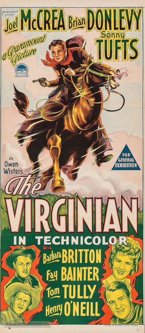 The Virginian - Australian Movie Poster