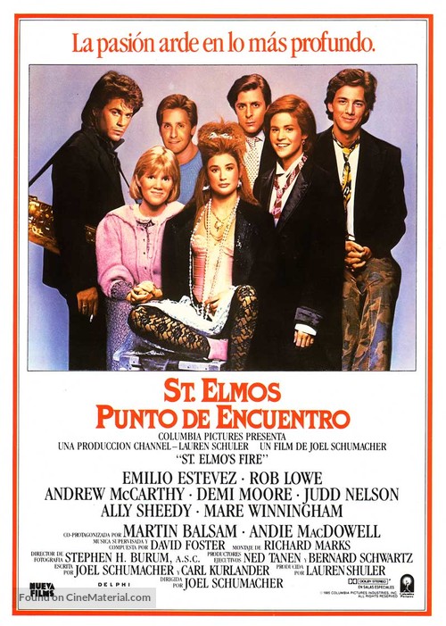 St. Elmo&#039;s Fire - Spanish Movie Poster