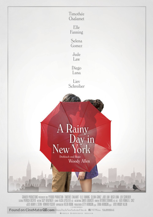 A Rainy Day in New York - German Movie Poster