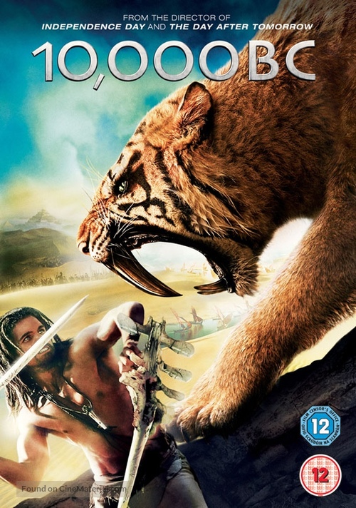 10,000 BC - British DVD movie cover