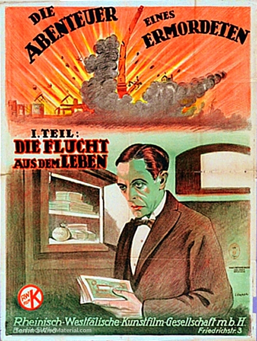 Die Abenteuer eines Ermordeten, 1. Teil - Die Flucht aus dem Leben - German Movie Poster