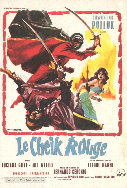 Lo sceicco rosso - French Movie Poster
