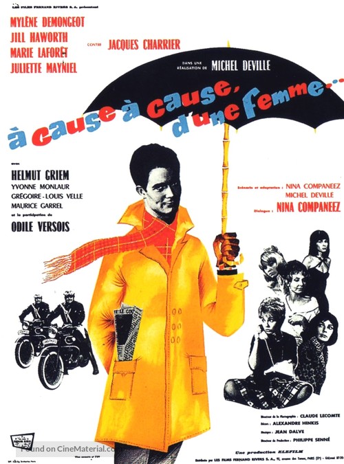 &Agrave; cause, &agrave; cause d&#039;une femme - French Movie Poster