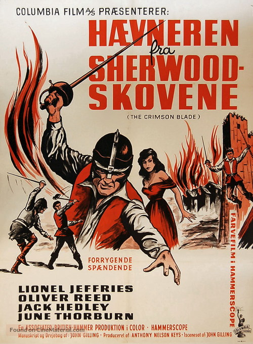 The Scarlet Blade - Danish Movie Poster