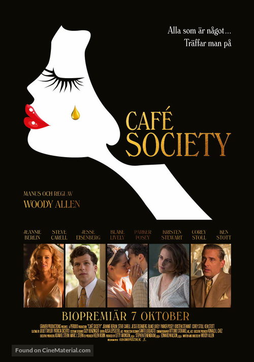 Caf&eacute; Society - Swedish Movie Poster