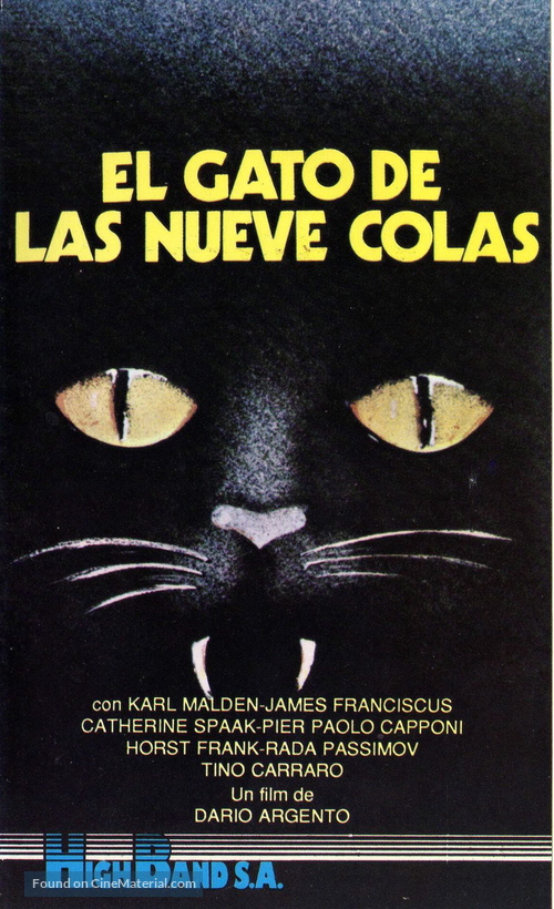 Il gatto a nove code - Argentinian Movie Cover