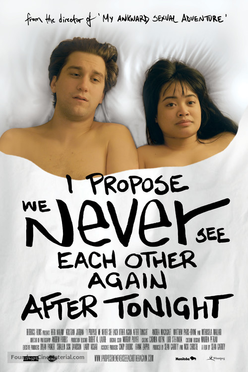 I Propose We Never See Each Other Again After Tonight - Canadian Movie Poster