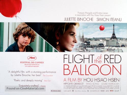 Le voyage du ballon rouge - British Movie Poster