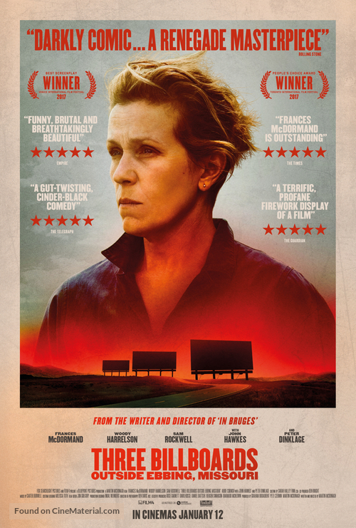 Three Billboards Outside Ebbing, Missouri - British Movie Poster