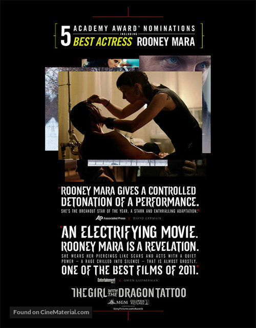 The Girl with the Dragon Tattoo - For your consideration movie poster