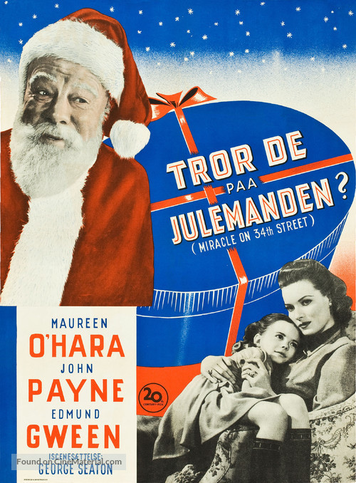 Miracle on 34th Street - Danish Movie Poster