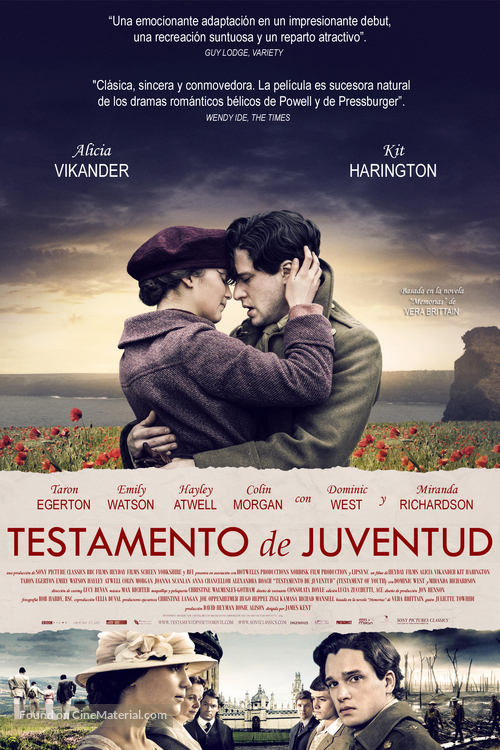 Testament of Youth - Spanish Movie Poster