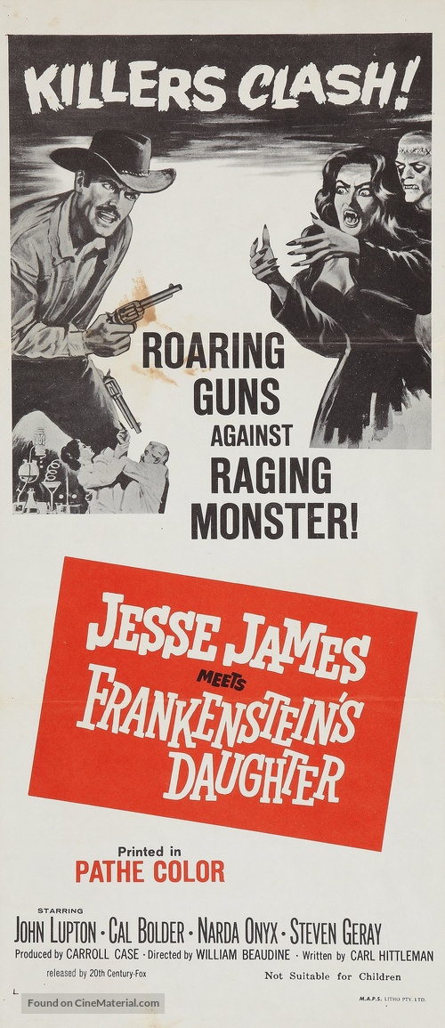 Jesse James Meets Frankenstein&#039;s Daughter - Australian Movie Poster