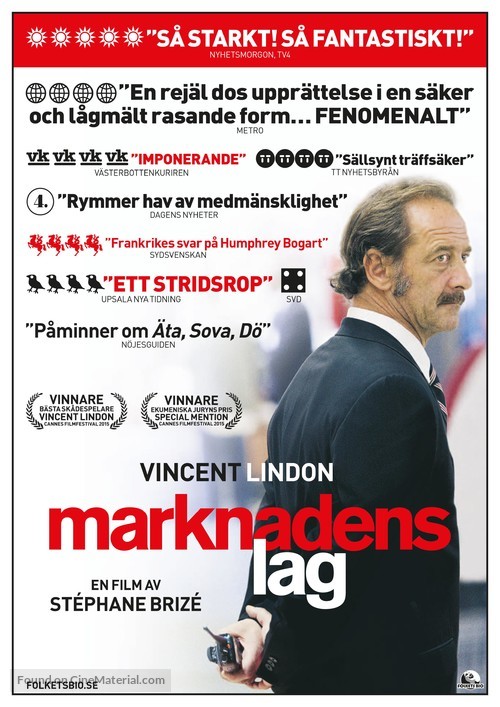 La loi du march&eacute; - Swedish Movie Poster