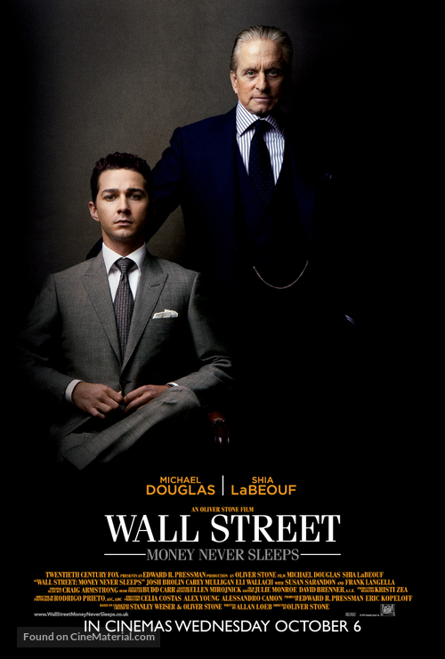 Wall Street: Money Never Sleeps - British Movie Poster