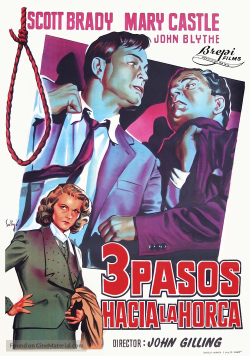 Three Steps to the Gallows - Spanish Movie Poster