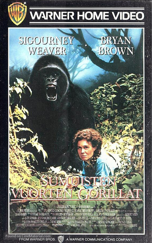Gorillas in the Mist: The Story of Dian Fossey - Finnish VHS movie cover