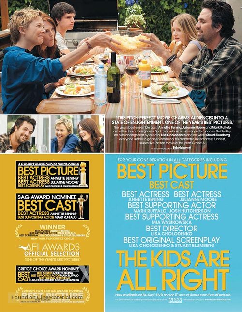 The Kids Are All Right - For your consideration movie poster