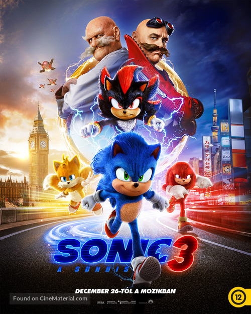 Sonic the Hedgehog 3 - Hungarian Movie Poster