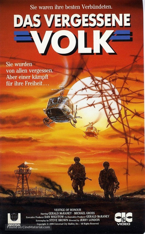 Vestige of Honor - German VHS movie cover