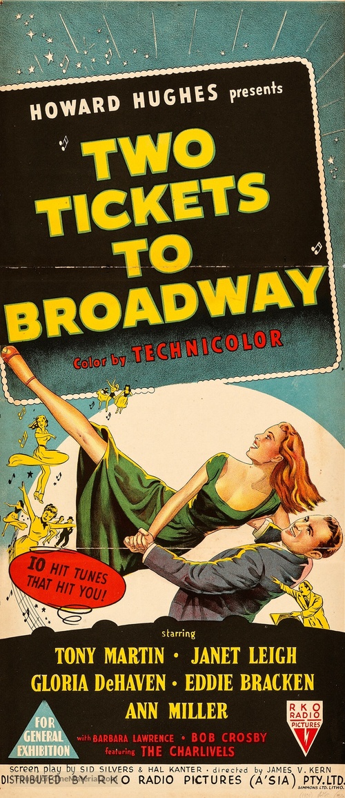 Two Tickets to Broadway - Australian Movie Poster