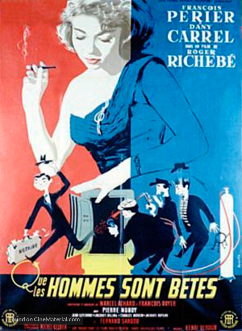 Que les hommes sont b&ecirc;tes - French Movie Poster