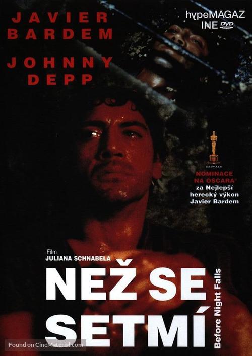 Before Night Falls - Czech DVD movie cover