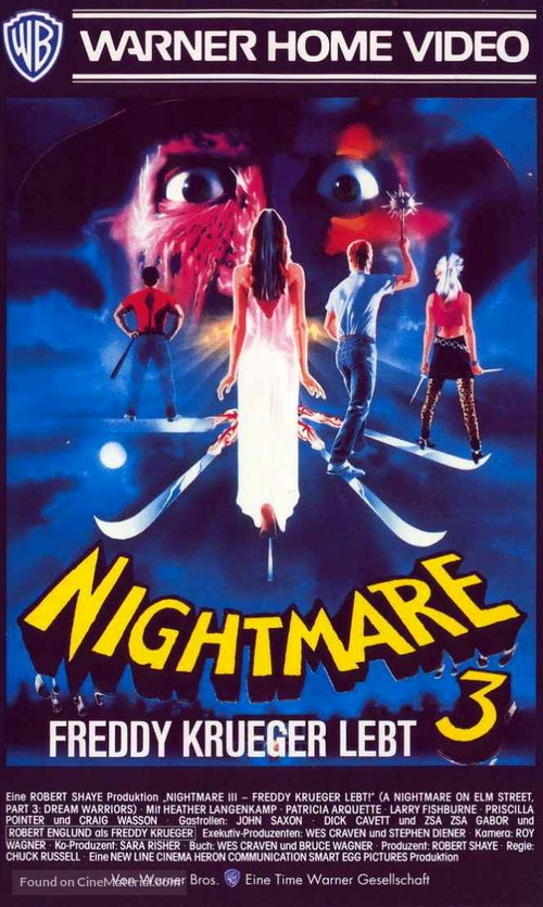 A Nightmare On Elm Street 3: Dream Warriors - German VHS movie cover