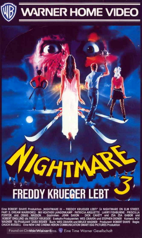 A Nightmare On Elm Street 3: Dream Warriors - German VHS movie cover