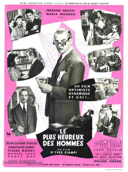 Le plus heureux des hommes - French Movie Poster