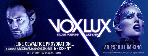 Vox Lux - German Movie Poster