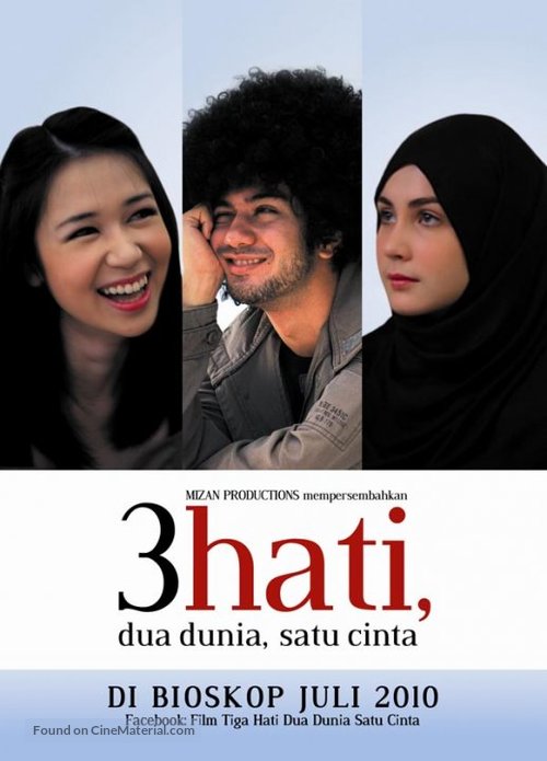 3 hati dua dunia, satu cinta - Indonesian Movie Poster