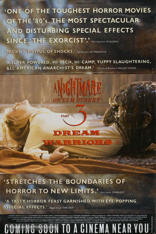 A Nightmare On Elm Street 3: Dream Warriors - British Movie Poster